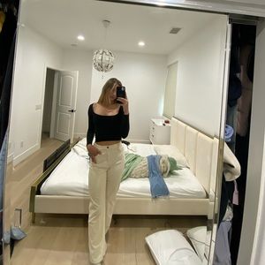 Women’s corduroy cream jeans